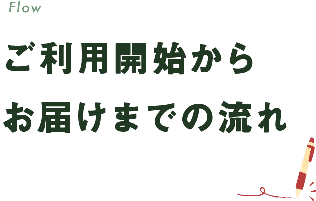 ご利用開始からお届けまでの流れ