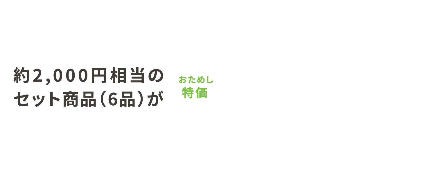 約2,000円相当のセット商品(6品)がおためし特価1,000円(税込)