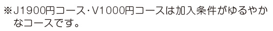 ※J1900円コース・V1000円コースは加入条件がゆるやかなコースです。